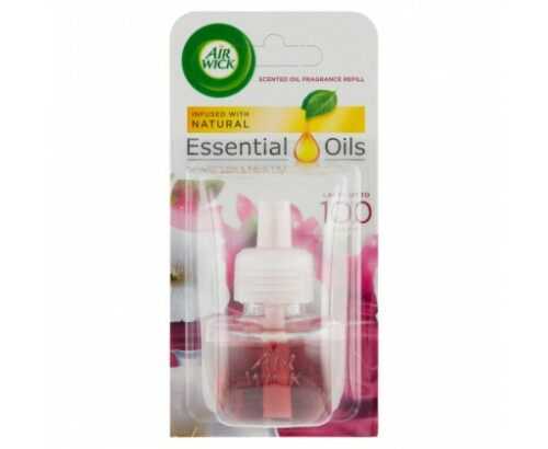 Air Wick Essential Oils náplň do elektrického osvěžovače v vůní jemného saténu a měsíční lilie 19 ml Airwick