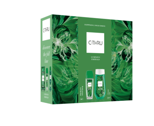 C-THRU Luminous Emerald dárková sada deodorant + sprchový gel 75 ml + 250 ml C-THRU