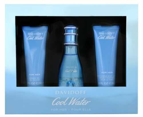 Davidoff Cool Water Woman - EDT 50 ml + tělové mléko 50 ml + sprchový gel 50 ml Davidoff