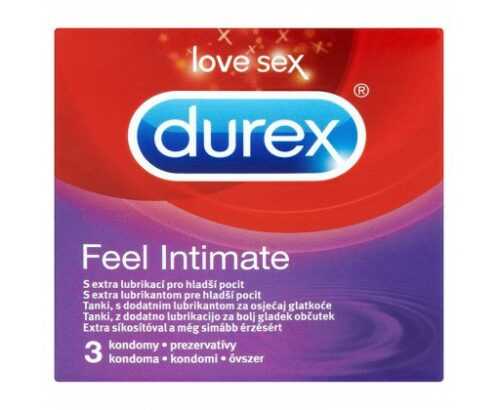Durex Feel intimate tenké kondomy s extra lubrikací pro hladší pocit 3 ks Durex