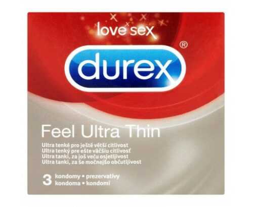 Durex Feel ultra thin ultra tenké kondomy pro ještě větší citlivost 3 ks Durex