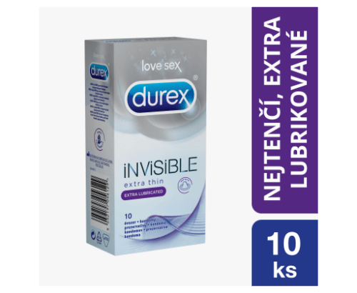 Durex Invisible Extra Lubricated  10 ks Durex