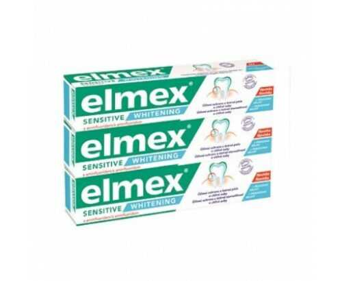 Elmex Bělicí zubní pasta pro citlivé zuby Sensitive Whitening Trio  3 x 75 ml Elmex