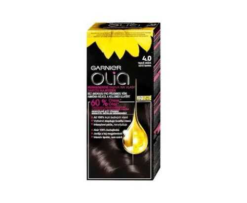 Garnier Permanentní olejová barva na vlasy bez amoniaku Olia 4.0 tmavě hnědá Garnier