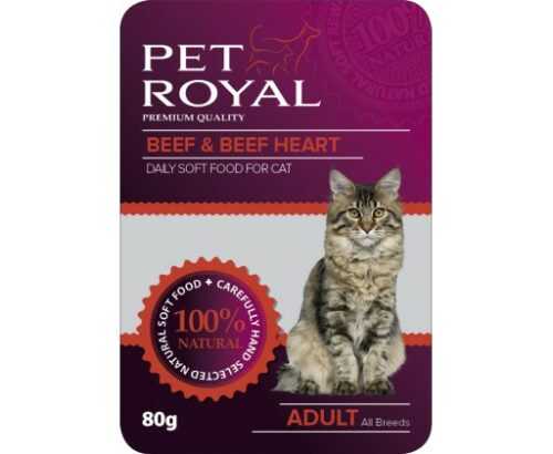 Kap.Pet Royal Cat hovezi+hovezi srdce 80g PET ROYAL