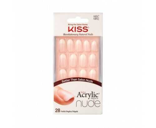 Kiss Akrylové nehty - francouzká manikúra pro přirozený vzhled Salon Acrylic French Nude 64267  28 ks/bal. Kiss