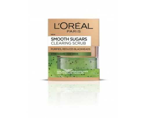 L'Oréal Paris Smooth Sugars Clearing Scrub se zrníčky kiwi 48 g L'Oréal Paris