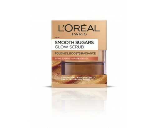 L'Oréal Paris Smooth Sugars Glow Scrub s hroznovým olejem 48 g L'Oréal Paris