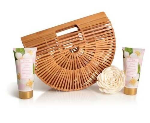 Lady Cotton Sada tělové kosmetiky jasmín v bambusovém košíku Lady Cotton