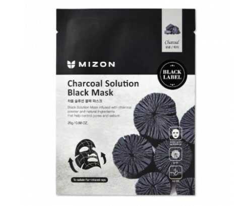 Mizon Čisticí maska s dřevěným uhlím (Charcoal Solution Black Mask)  25 g Mizon