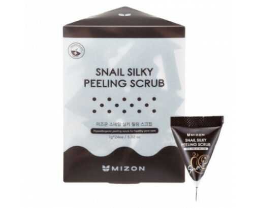 Mizon Jemný pleťový peeling s mucinem (Snail Silky Peeling Scrub)  24 x 7 g Mizon