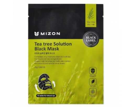 Mizon Zklidňující pleťová maska s čajovníkem (Tea Tree Solution Black Mask)  25 g Mizon