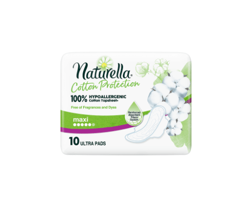 Naturella Cotton Protection Ultra Maxi Hygienické Vložky S Křidélky 10 ks/bal. Naturella