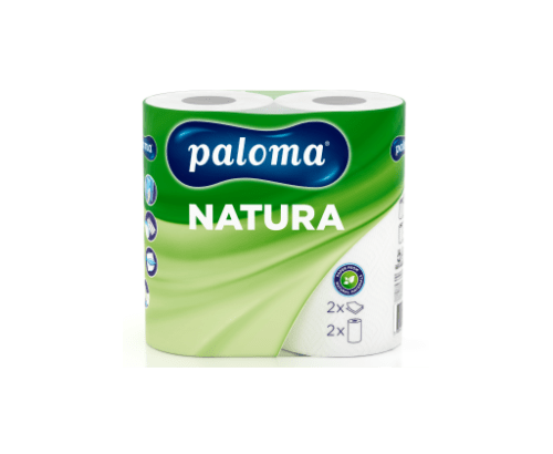 Paloma Natura kuchyňské utěrky 2 vrstvy 50 útržků 2 ks Paloma