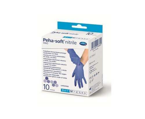 Peha-soft nitrile Fino bezlatexové nepudrované gumové rukavice velikost S 10 ks Hartmann