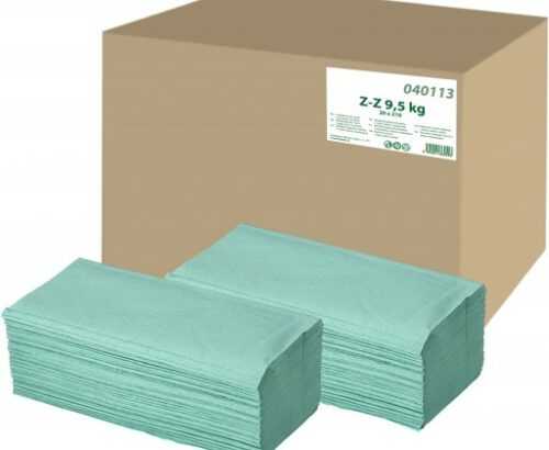 Skládaný ručník Z-Z  9.5 kg zelený 1-vrstvý