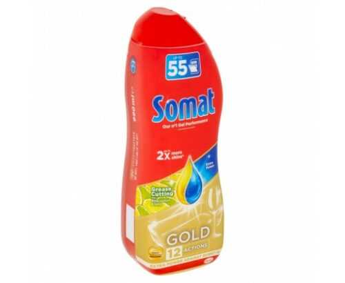 Somat Gold Grease Cutting gel do automatické myčky na nádobí Lemon & Lime 55 dávek 990 ml Somat