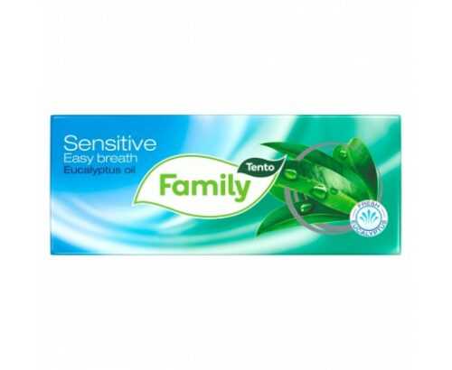 Tento Family Sensitive hygienické kapesníky 3 vrstvé s eukalyptovým olejem 10 x 10 ks Tento