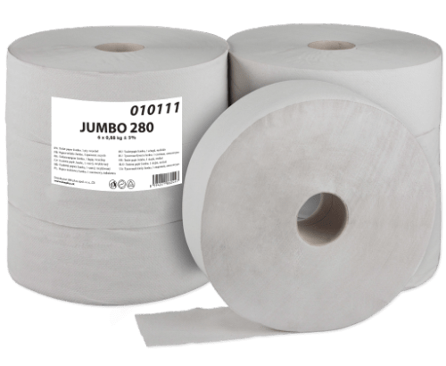 Toaletní papír Jumbo 280 1-vrstvý šedý 1 role primaSOFT