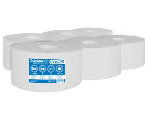 Toaletní papír PrimaSoft 190 2-vrstvý bílý 1 role primaSOFT