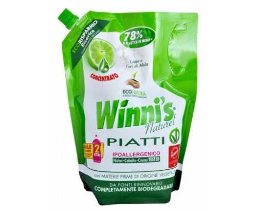 Winni's Piatti EKO Ricarica prostředek na ruční mytí nádobí s vůní limetky a jabloňových květů 1 L WINNI‘S