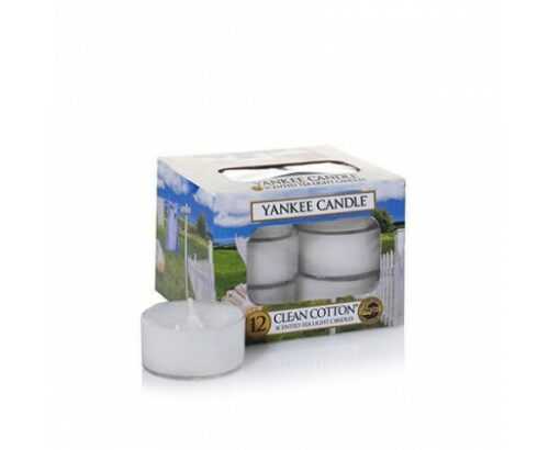 Yankee Candle Aromatické čajové svíčky Clean Cotton  12 x 9