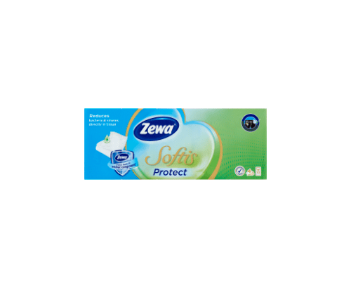 Zewa Softis Protect parfémované papírové kapesníčky 4-vrstvé  10 x 9 ks Zewa