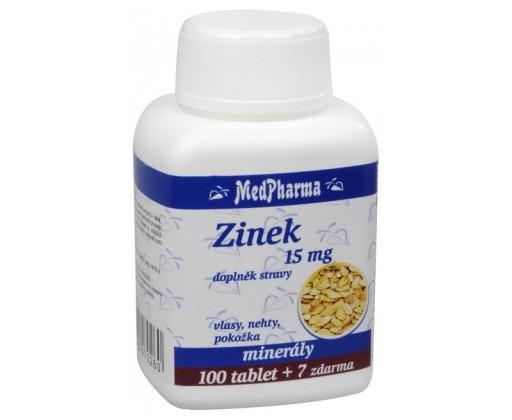 Zinek 15 mg 100 tbl. + 7 tbl. ZDARMA MedPharma