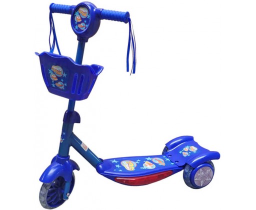 ACRA CSK 5 Koloběžka dětská 3 kola modrá 54x21x58cm s košíkem Acra