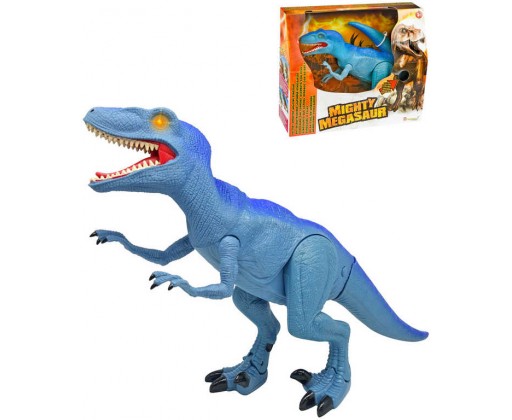 ADC Mighty Megasaur Raptor chodící dinosaurus 40cm ještěr na baterie Světlo Zvuk HRAČKY