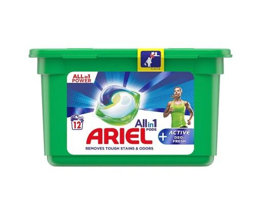 Ariel All-In-1 PODs + Aktivní technologie proti zápachu kapsle na praní 12 praní Ariel