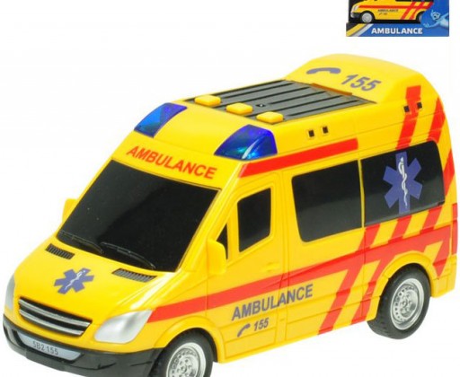 Auto ambulance 18cm sanitka na baterie na setrvačník Světlo Zvuk v krabici _Ostatní 1_