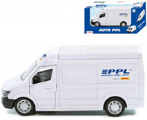 Auto přepravní společnost PPL kovová dodávka 14cm zpětný chod HRAČKY