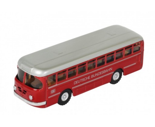 Autobus Deutsche Bundesbahn kov 19cm červený v krabičce Kovap Kovap
