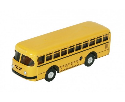 Autobus retro na klíček kov 19cm žlutý v krabičce Kovap Kovap