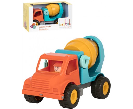 B-TOYS Baby autíčko nákladní míchačka Vroom set s figurkou řidiče B-Toys