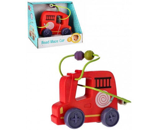 BAM BAM Baby auto hasiči na setrvačník labyrint motorický s korálky plast Bam Bam
