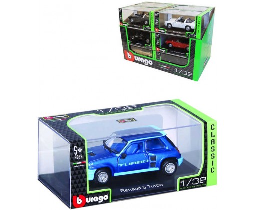 BBURAGO Auto model Classics 1:32 různé druhy kov v krabici BBurago