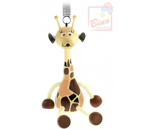 BINO DŘEVO Žirafa na pružině 12cm pružiňák *DŘEVĚNÉ HRAČKY* Bino
