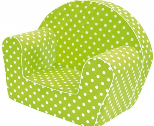 BINO Křesílko dětské zelená puntíkovaná sedačka Bino