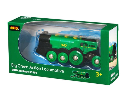 BRIO Lokomotiva elektrická zelená na baterie doplněk k vláčkodráze Světlo Zvuk Brio