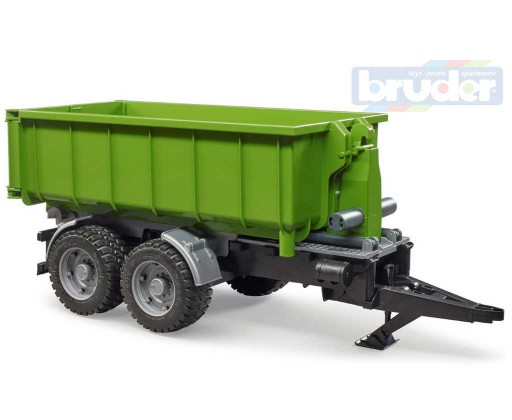 BRUDER 02035 Zelený přívěs kontejner sklápěcí doplněk k traktoru Bruder