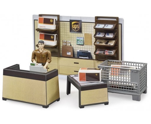 BRUDER 62250 Bworld pobočka přepravce UPS set kancelář s figurkou Bruder