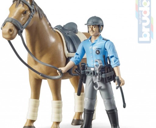 BRUDER 62507 Figurka policista herní set s koněm a doplňky Bruder