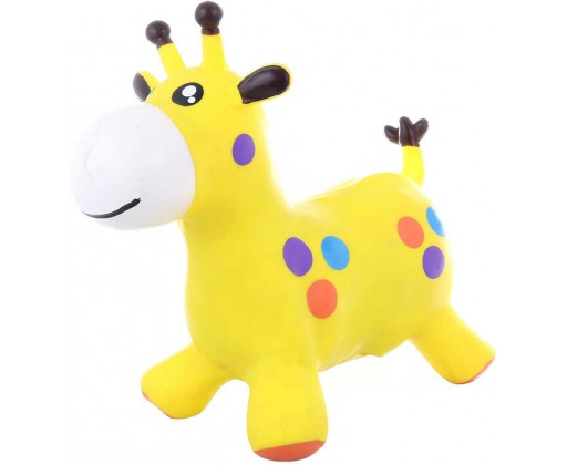 Baby hopsadlo Žirafa 52x44x26cm skákací zvířátko set s pumpičkou guma HRAČKY