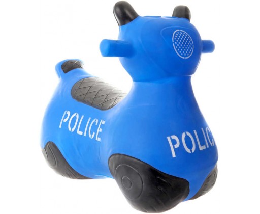 Baby hopsadlo gumové Motorka policejní modré set skákadlo s pumpičkou HRAČKY