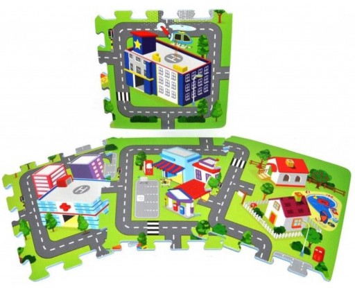 Baby puzzle pěnové soft Město set 9ks měkké bloky 32x32cm na zem _Ostatní 1_