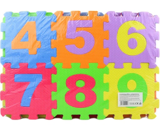 Baby puzzle pěnový koberec Čísla set 36ks měkké bloky vkládací HRAČKY