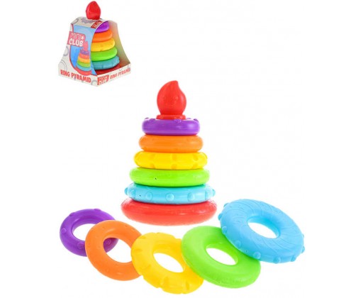 Baby pyramida barevná navlékací s 5 kroužky 20cm plast _Ostatní 1_