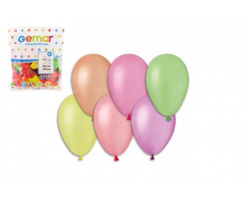 Balonek/Balonky nafukovací 7" párty neon 100 ks v sáčku 22x28cm karneval Smart Balloons